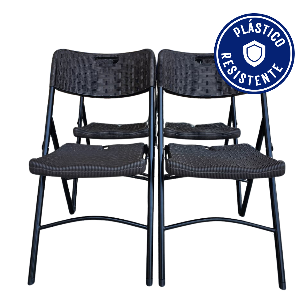 Silla Plegable Reforzada para Eventos - Paquete 4 Piezas